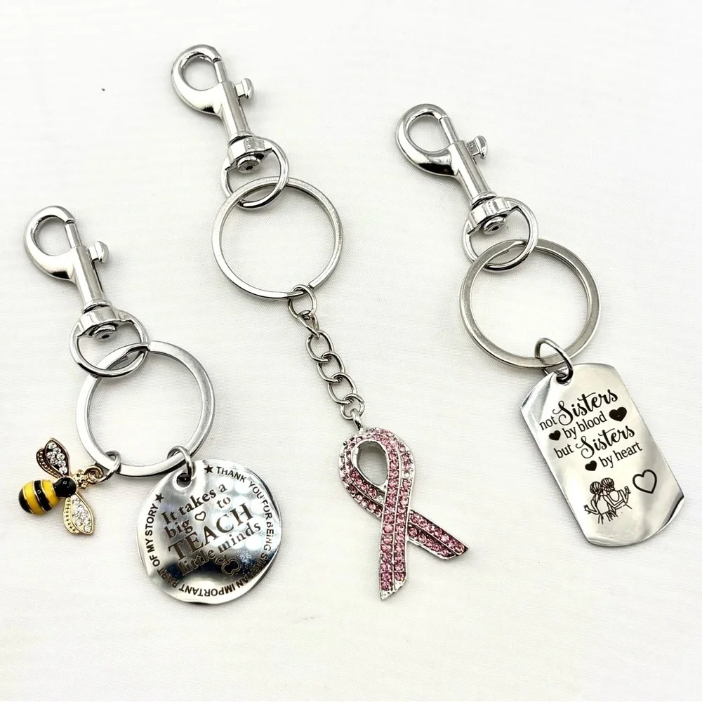 Inspirational Keychain Gift Bundle - Lot of 3 (Teacher, Sister, Hope)